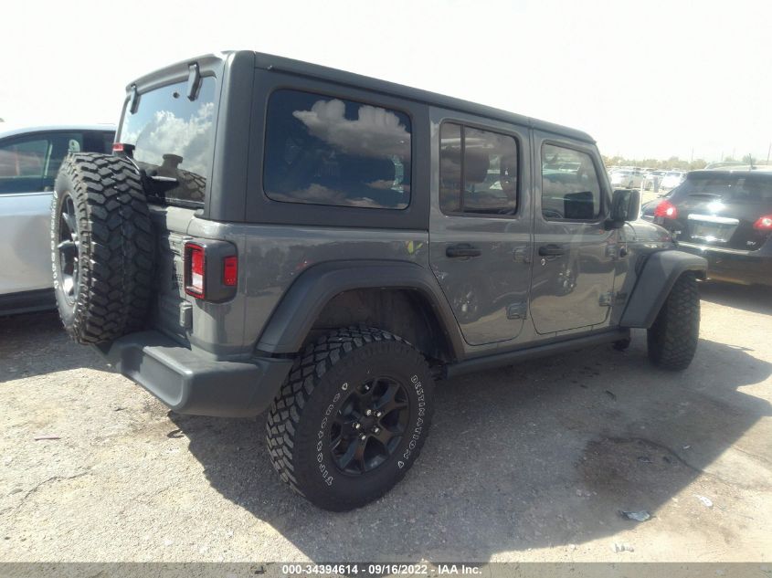 2022 JEEP WRANGLER UNLIMITED WILLYS VIN: 1C4HJXDM1NW175061