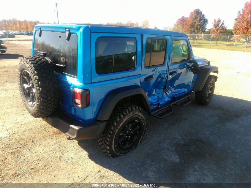 2022 JEEP WRANGLER UNLIMITED WILLYS VIN: 1C4HJXDN5NW278301