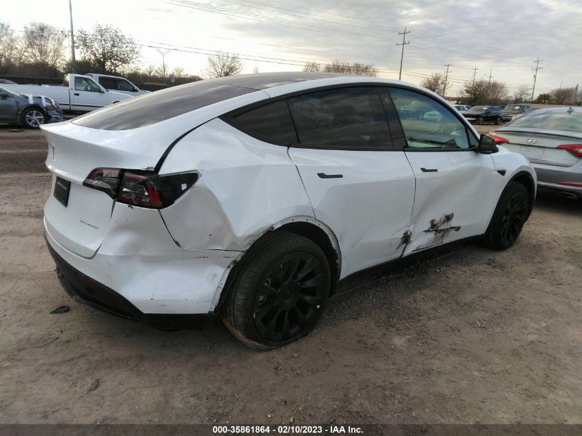 2022 TESLA MODEL Y LONG RANGE VIN: 7SAYGDEE7NF511999