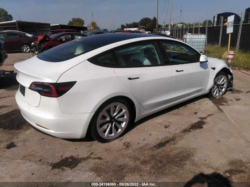 2022 TESLA MODEL 3 VIN: 5YJ3E1EAXNF126753