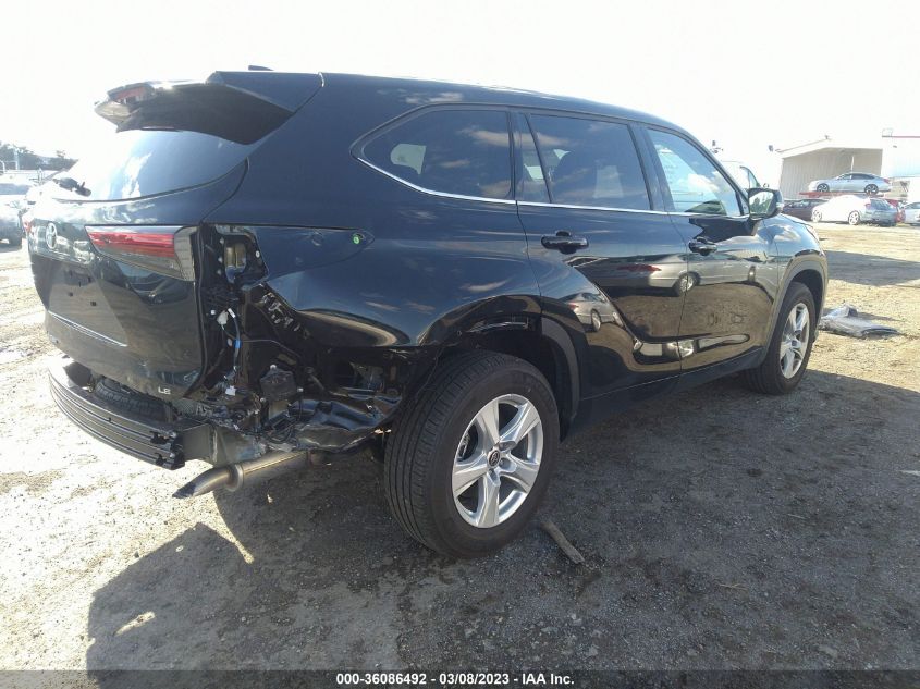 2022 TOYOTA HIGHLANDER LE VIN: 5TDZZRAH2NS139508