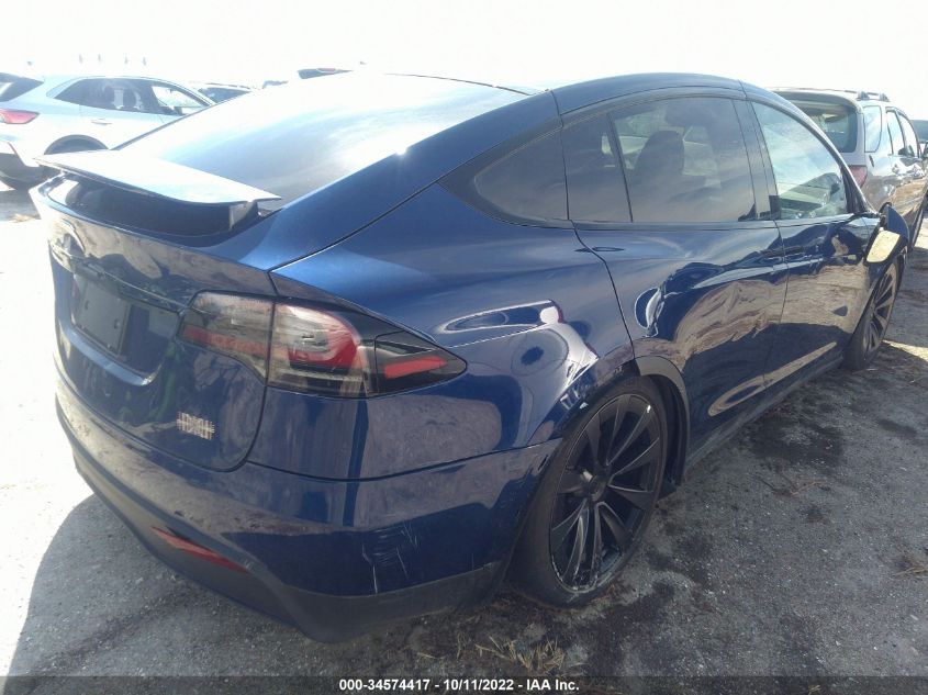 2022 TESLA MODEL X PLAID VIN: 7SAXCBE63NF342844