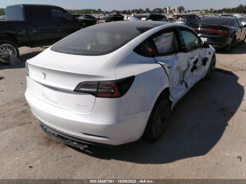 2022 TESLA MODEL 3 LONG RANGE VIN: 5YJ3E1EB7NF172498