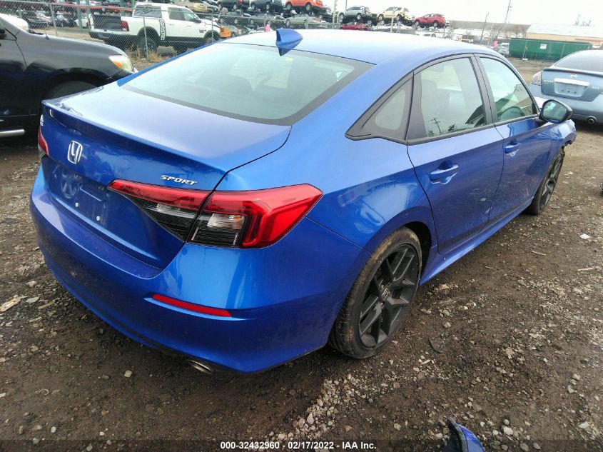 2022 HONDA CIVIC SEDAN SPORT VIN: 2HGFE2F55NH518779