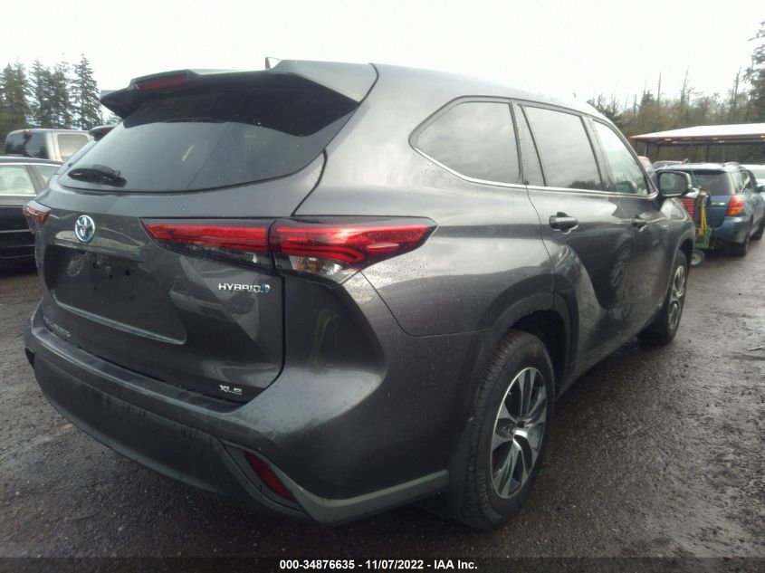 2021 TOYOTA HIGHLANDER HYBRID XLE VIN: 5TDGBRCH0MS525464