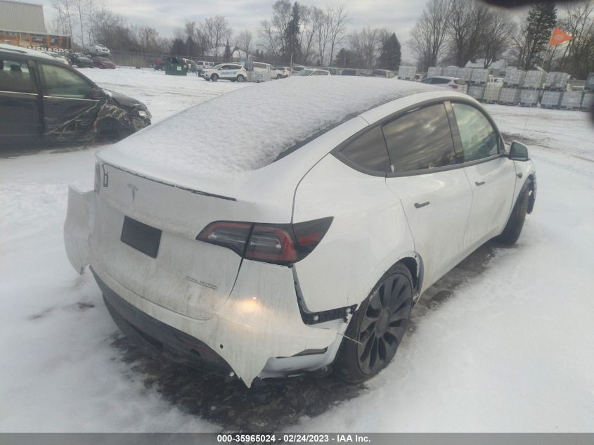 2022 TESLA MODEL Y PERFORMANCE VIN: 7SAYGDEF4NF462656