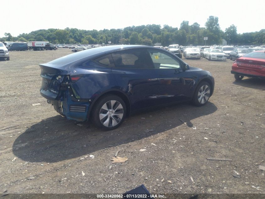 2022 TESLA MODEL Y LONG RANGE VIN: 7SAYGDEE1NF428889