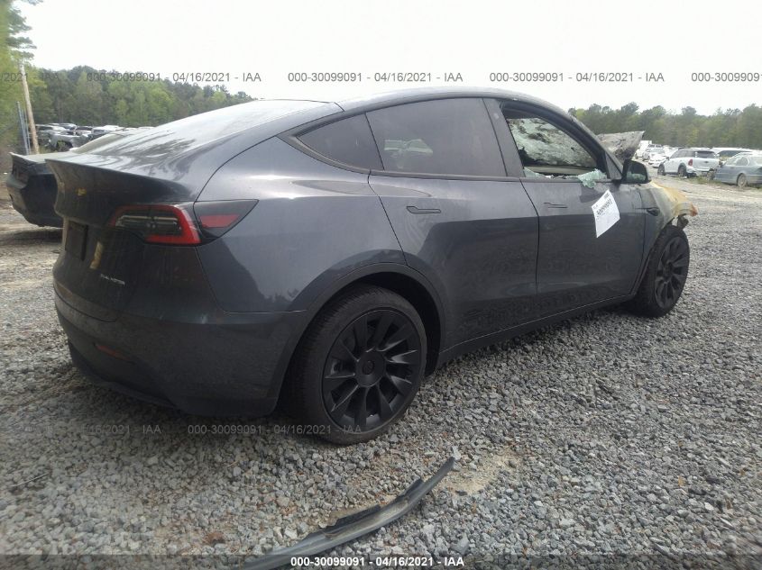 2021 TESLA MODEL Y LONG RANGE VIN: 5YJYGDEE2MF070407