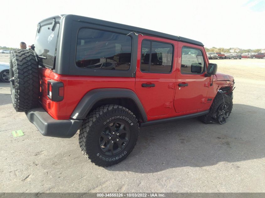 2022 JEEP WRANGLER UNLIMITED WILLYS VIN: 1C4HJXDG9NW139886