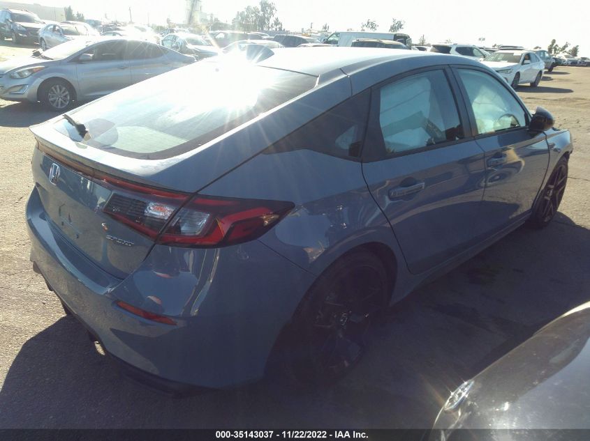 2022 HONDA CIVIC HATCHBACK SPORT VIN: 19XFL2H86NE020436