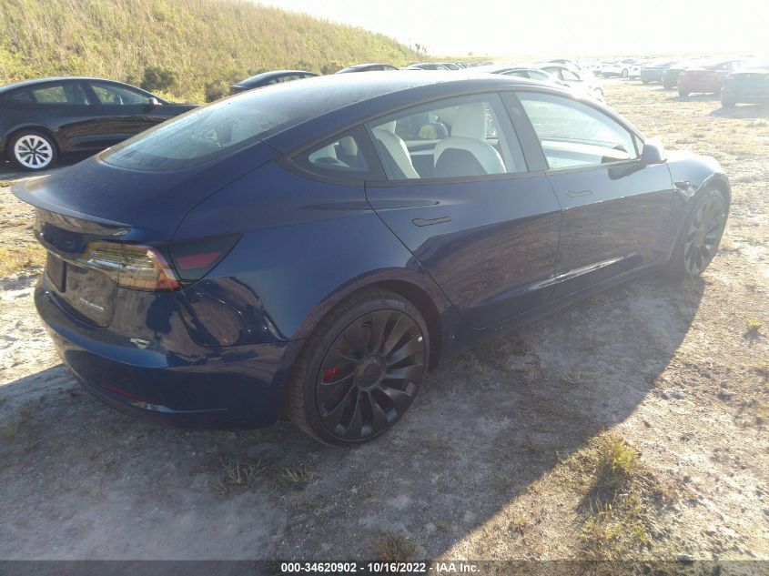 2022 TESLA MODEL 3 PERFORMANCE VIN: 5YJ3E1EC7NF312994