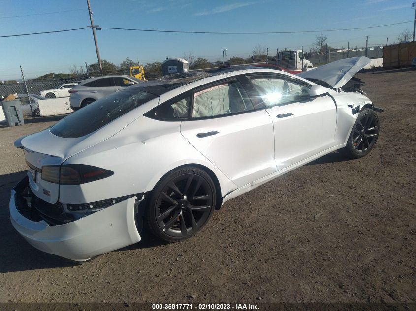 2022 TESLA MODEL S PLAID VIN: 5YJSA1E65NF473992