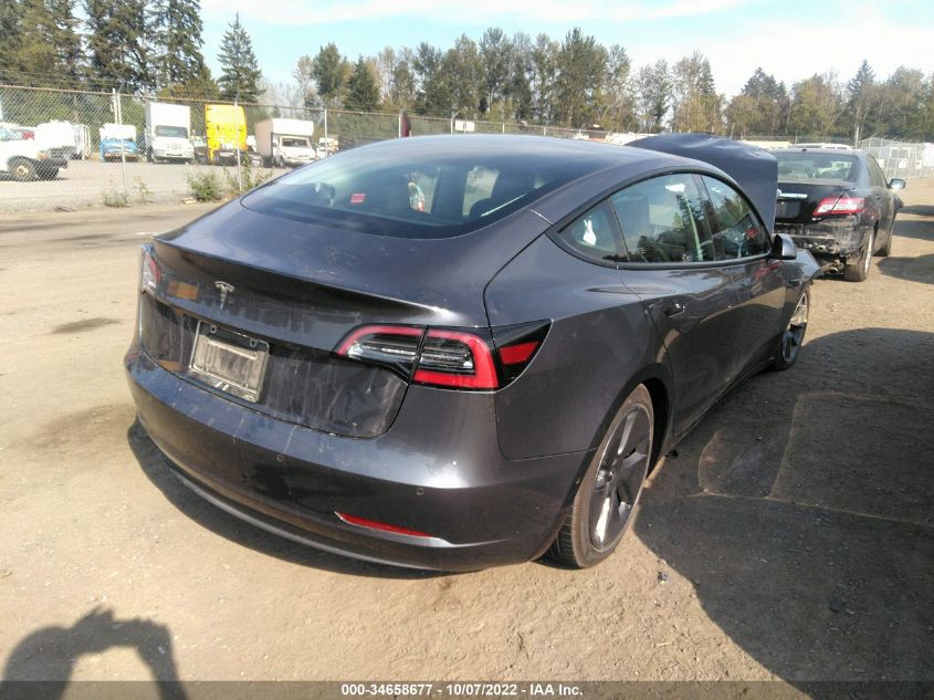 2022 TESLA MODEL 3 VIN: 5YJ3E1EA0NF107001