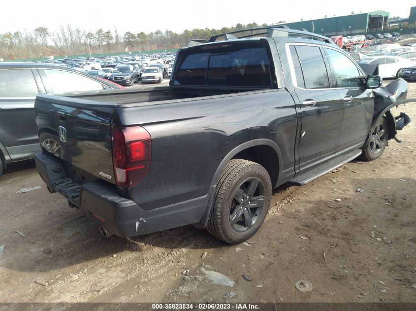 2022 HONDA RIDGELINE RTL-E VIN: 5FPYK3F72NB004070