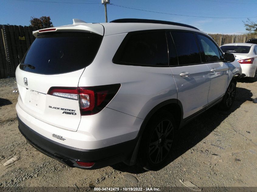 2021 HONDA PILOT BLACK EDITION VIN: 5FNYF6H7XMB042625