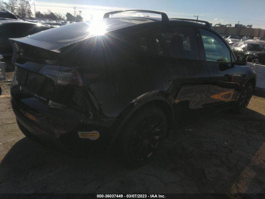 2022 TESLA MODEL Y LONG RANGE VIN: 7SAYGDEE0NF437907