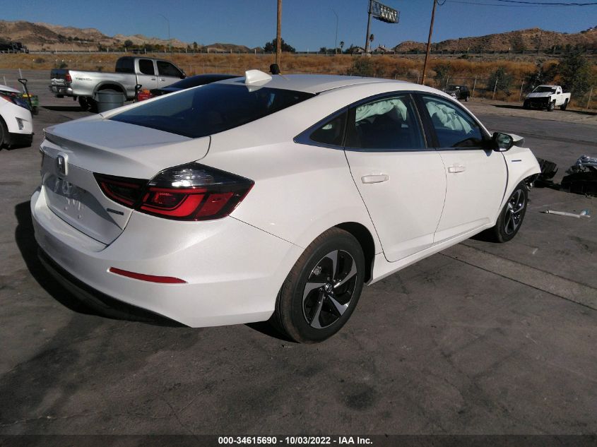 2022 HONDA INSIGHT EX VIN: 19XZE4F5XNE016708