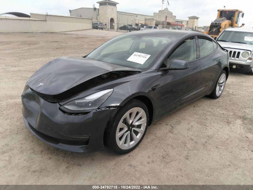 2022 TESLA MODEL 3 VIN: 5YJ3E1EA7NF355164