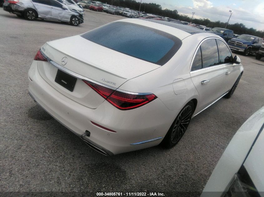 2022 MERCEDES-BENZ S-CLASS S 580 VIN: W1K6G7GB4NA163859