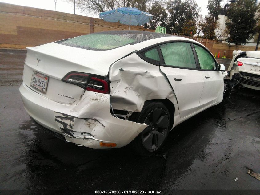 2022 TESLA MODEL 3 LONG RANGE VIN: 5YJ3E1EBXNF202173