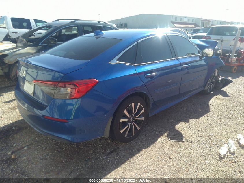 2022 HONDA CIVIC SEDAN EX VIN: 2HGFE1F74NH324014