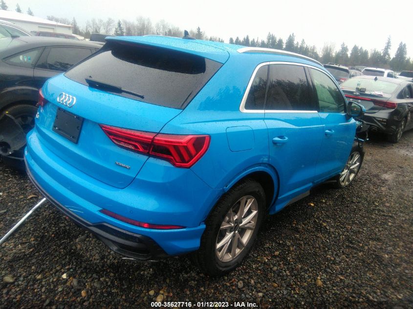 2022 AUDI Q3 S LINE PREMIUM VIN: WA1DECF36N1147361