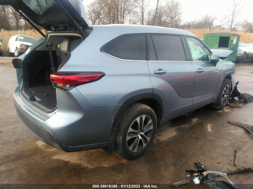 2021 TOYOTA HIGHLANDER HYBRID XLE VIN: 5TDGBRCH4MS035433