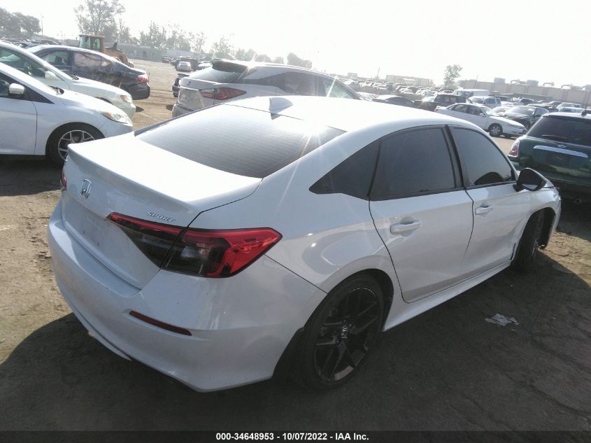 2022 HONDA CIVIC SEDAN SPORT VIN: 2HGFE2F55NH581834