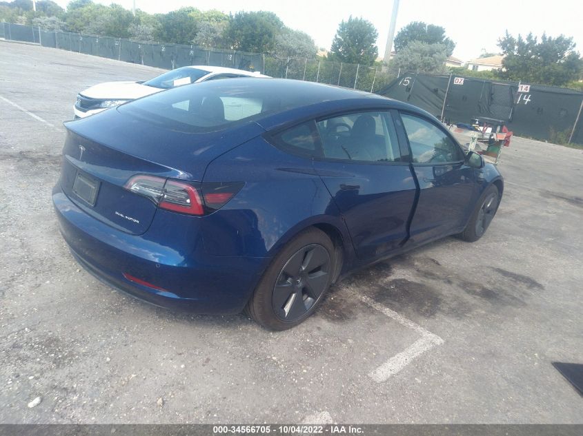 2022 TESLA MODEL 3 LONG RANGE VIN: 5YJ3E1EB4NF103056