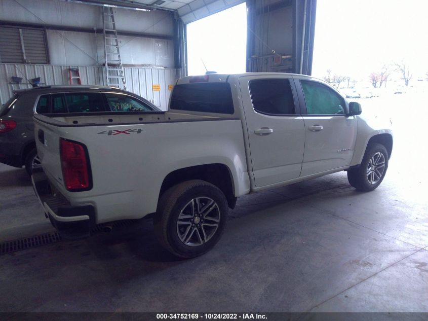 2021 CHEVROLET COLORADO 4WD WORK TRUCK VIN: 1GCGTBEN0M1237738