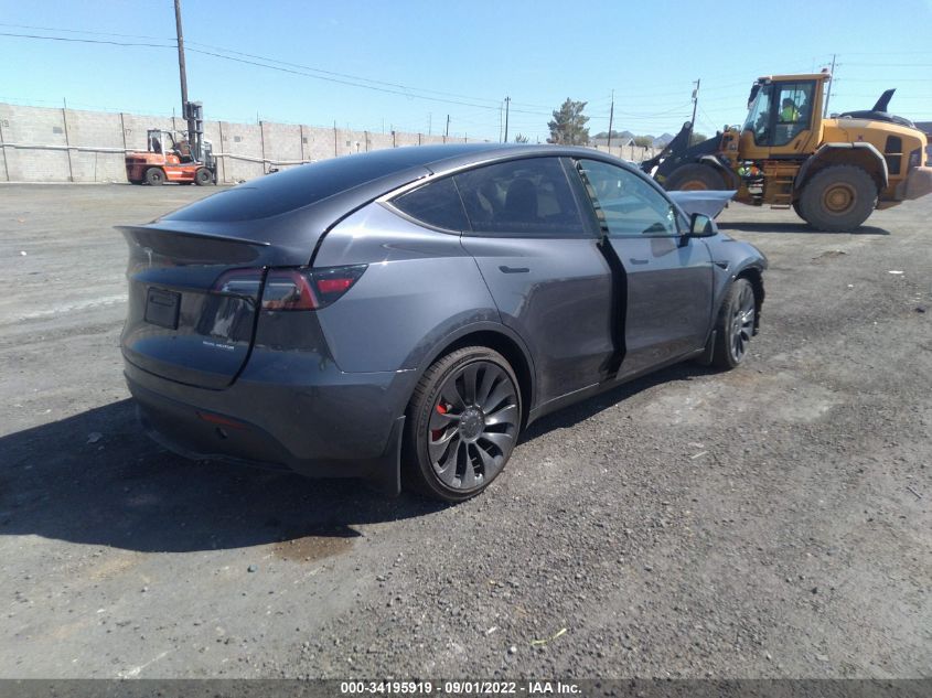 2022 TESLA MODEL Y PERFORMANCE VIN: 7SAYGDEF4NF493485