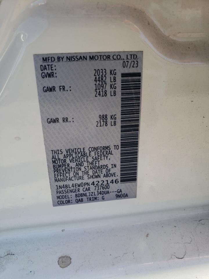 2023 NISSAN ALTIMA SL VIN:1N4BL4EW0PN422146