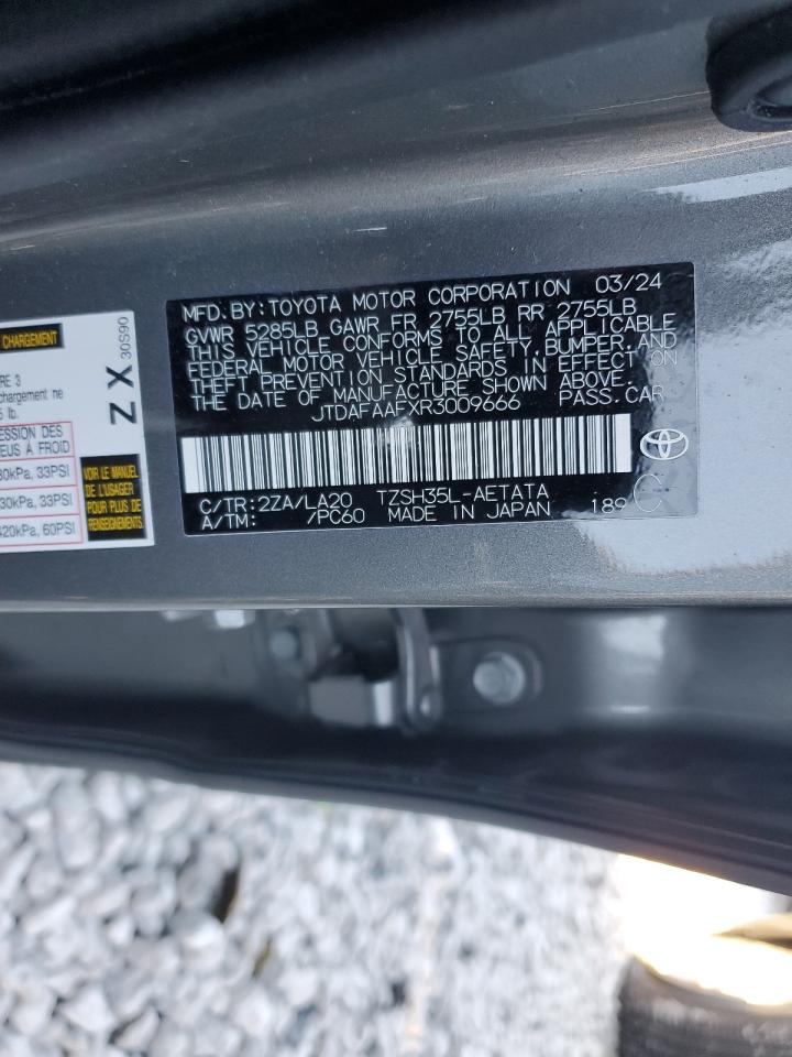 2024 TOYOTA CROWN PLATINUM VIN:JTDAFAAFXR3009666