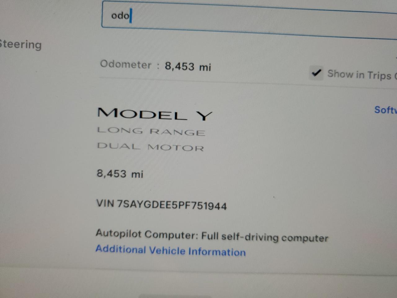 2023 TESLA MODEL Y  VIN:7SAYGDEE5PF751944