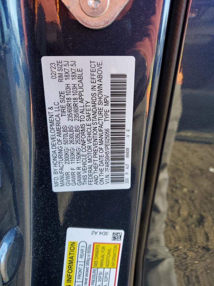 2023 HONDA CR-V SPORT VIN:7FARS6H51PE025056