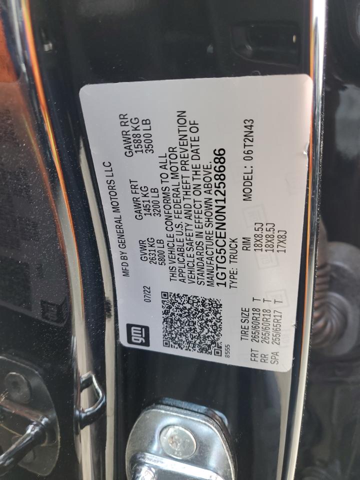 2022 GMC CANYON ELEVATION VIN:1GTG5CEN0N1258686