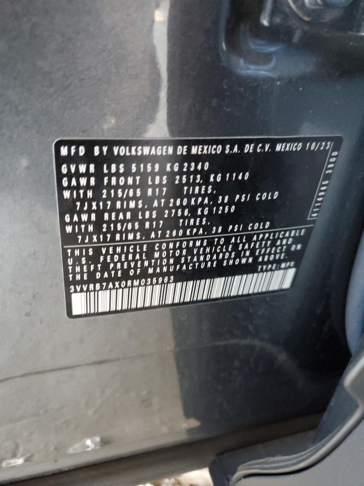 2024 VOLKSWAGEN TIGUAN S VIN:3VVRB7AX0RM035963