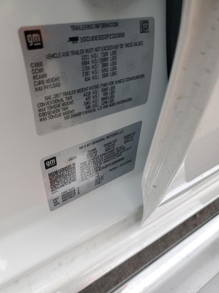 2023 CHEVROLET SILVERADO K1500 RST VIN:1GCUDEED2PZ320859