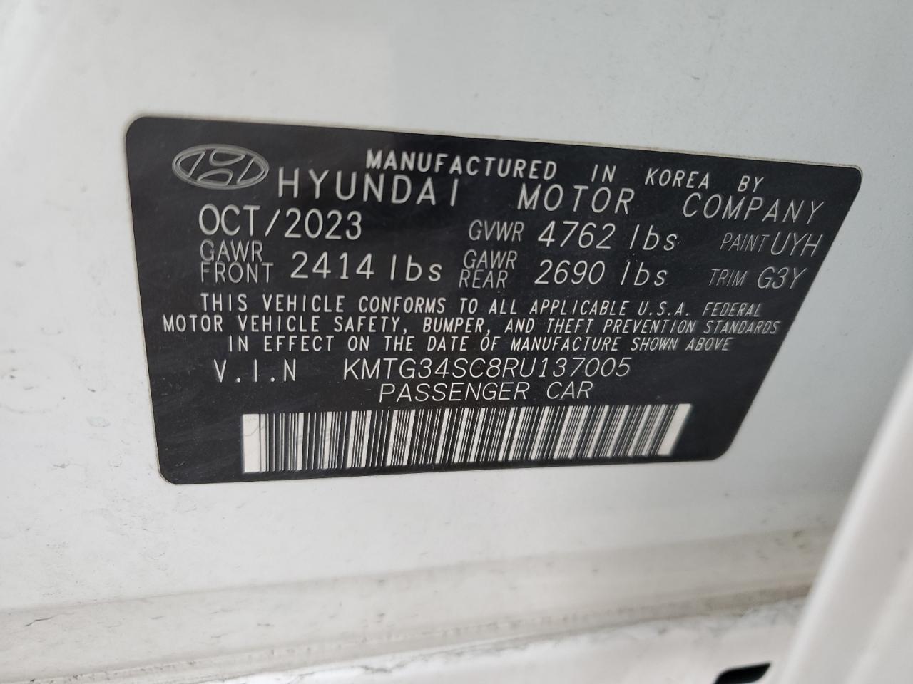 2024 GENESIS G70 BASE VIN:KMTG34SC8RU137005