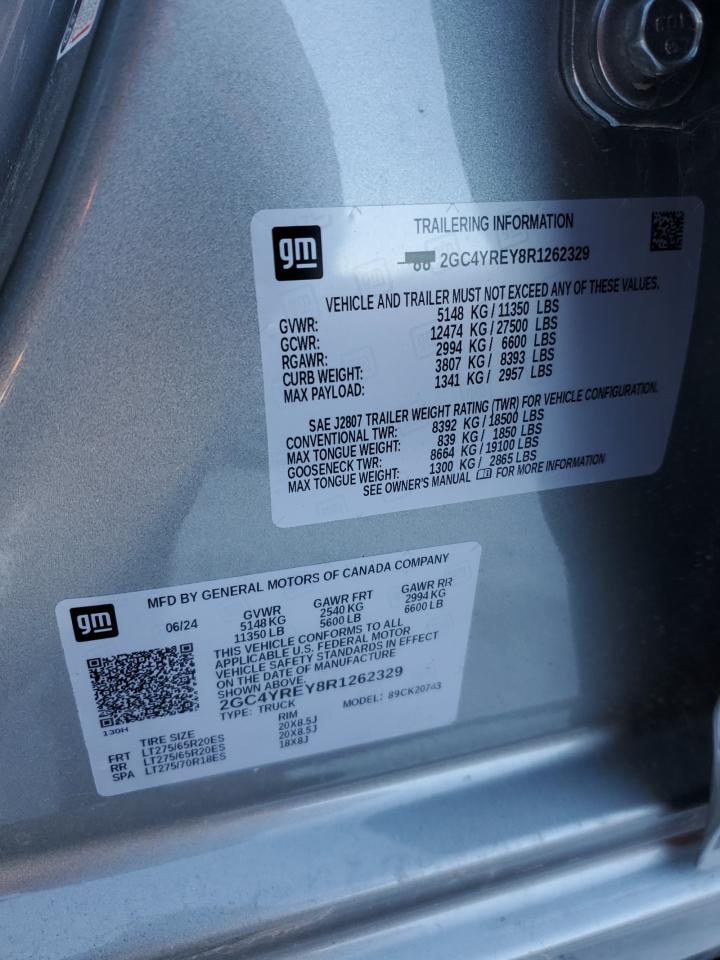 2024 CHEVROLET SILVERADO K2500 HIGH COUNTRY VIN:2GC4YREY8R1262329