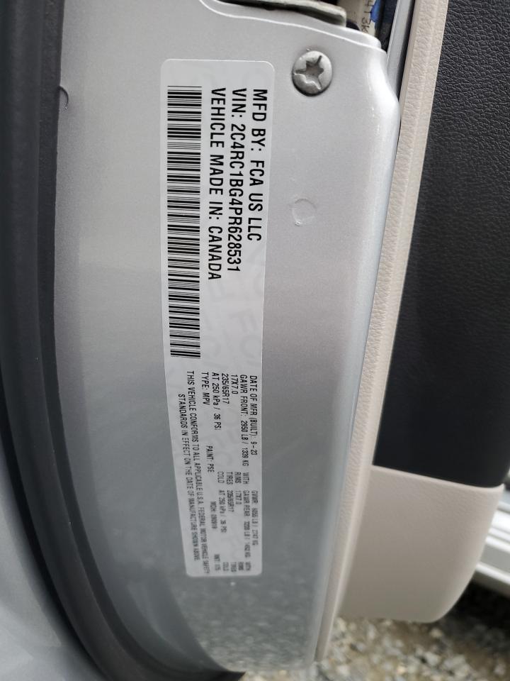 2023 CHRYSLER PACIFICA TOURING L VIN:2C4RC1BG4PR628531