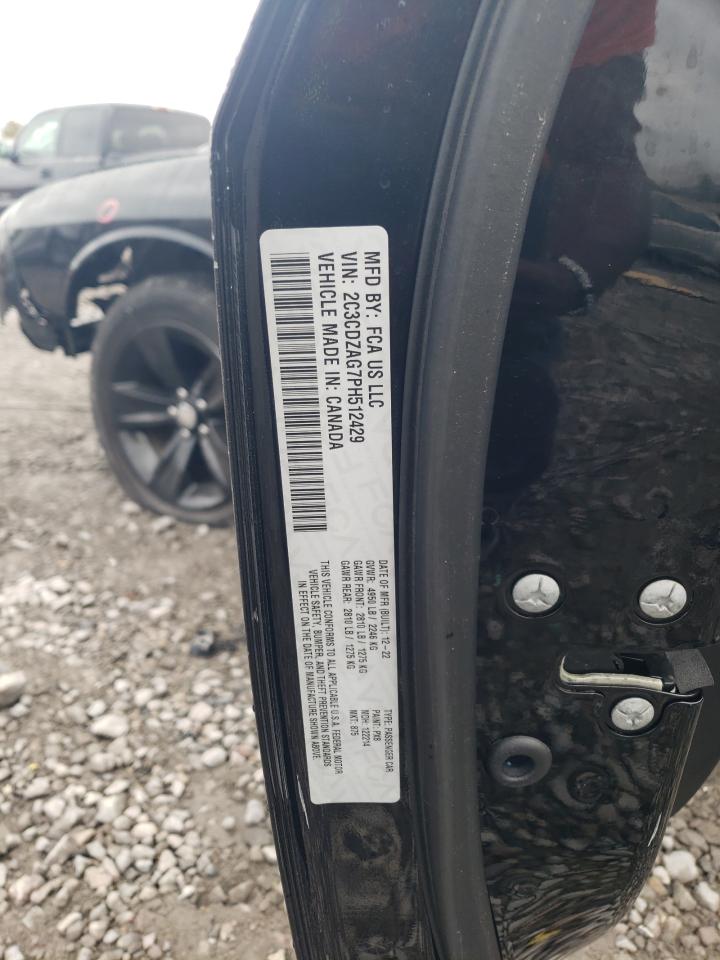 2023 DODGE CHALLENGER SXT VIN:2C3CDZAG7PH512429