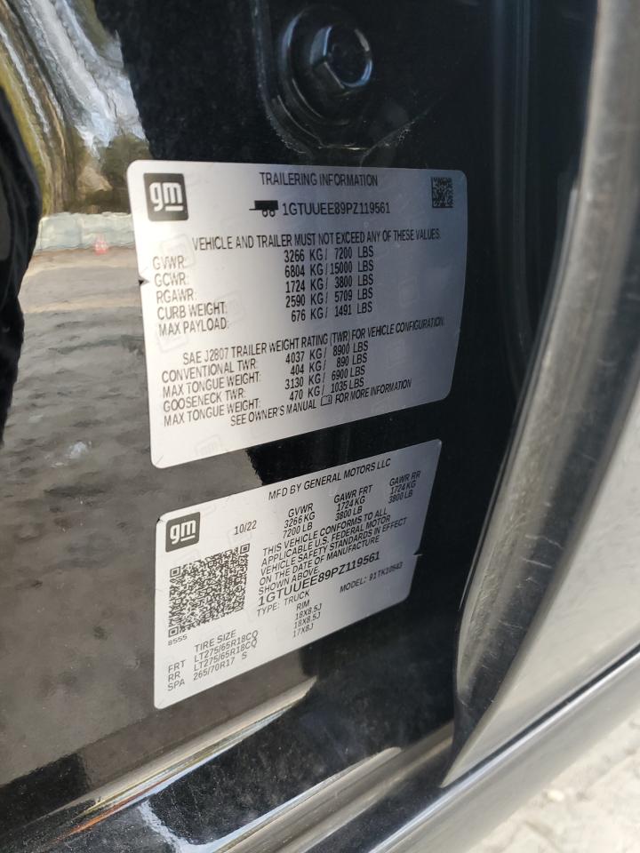 2023 GMC SIERRA K1500 AT4 VIN:1GTUUEE89PZ119561