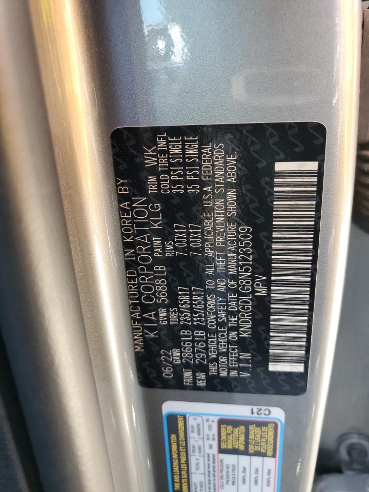 2022 KIA SORENTO S VIN:KNDRGDLG8N5123509