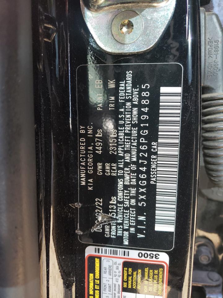 2023 KIA K5 GT LINE VIN:5XXG64J26PG194885