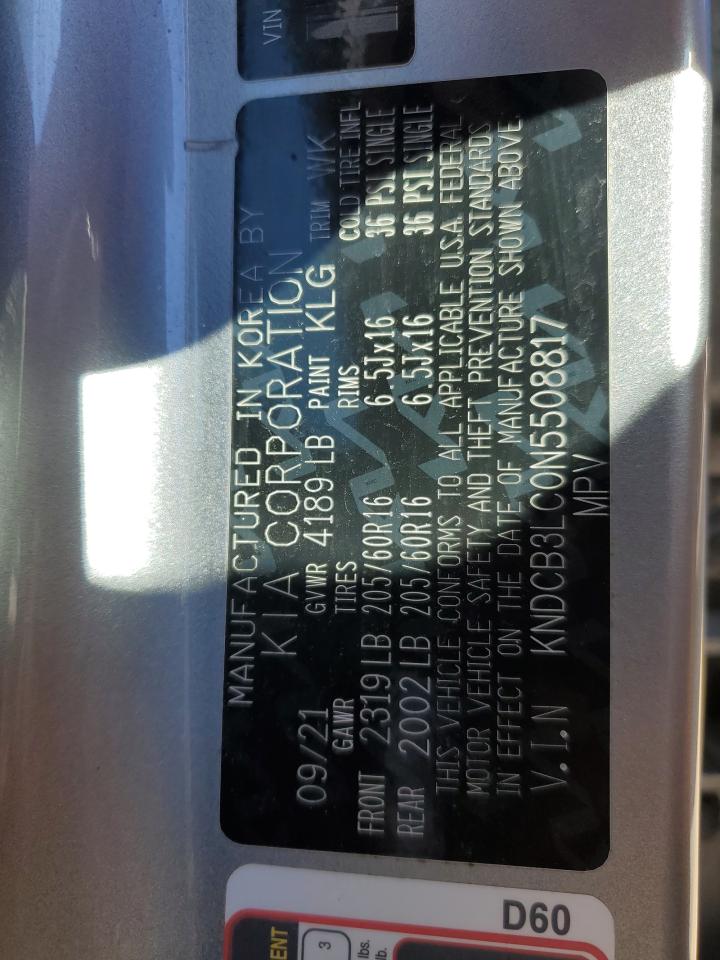 2022 KIA NIRO LX VIN:KNDCB3LC0N5508817
