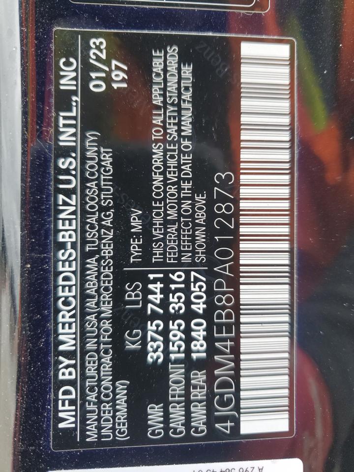 2023 MERCEDES-BENZ EQS SUV 580 4MATIC VIN:4JGDM4EB8PA012873