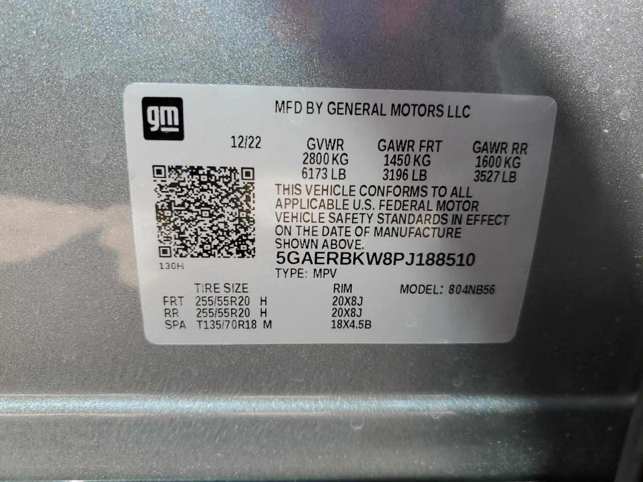 2023 BUICK ENCLAVE ESSENCE VIN:5GAERBKW8PJ188510