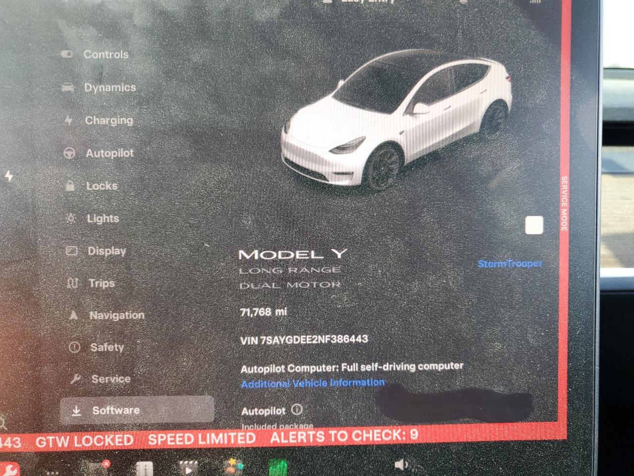 2022 TESLA MODEL Y  VIN:7SAYGDEE2NF386443