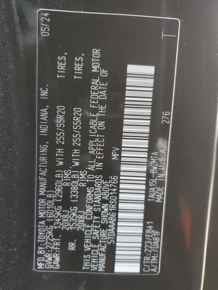 2024 LEXUS TX 350 BASE VIN:5TDAAAB61RS014766